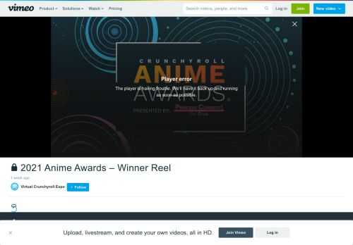 This is "2021 Anime Awards &ndash; Winner Reel" by Virtual Crunchyroll Expo on Vimeo, the home for high quality videos and the people who love them.